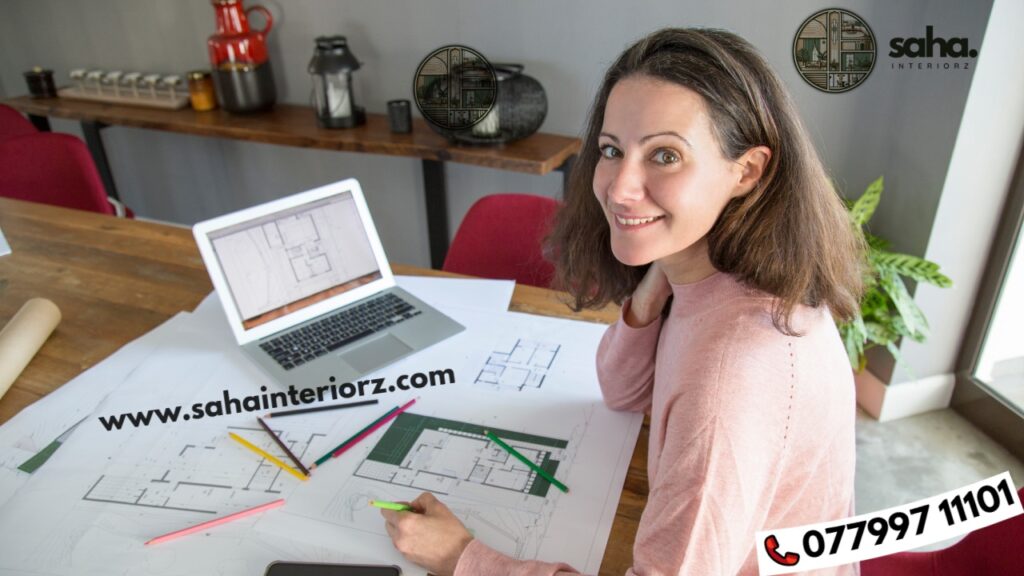 Close Up Woman Drawing Projects of Saha Interiorz.